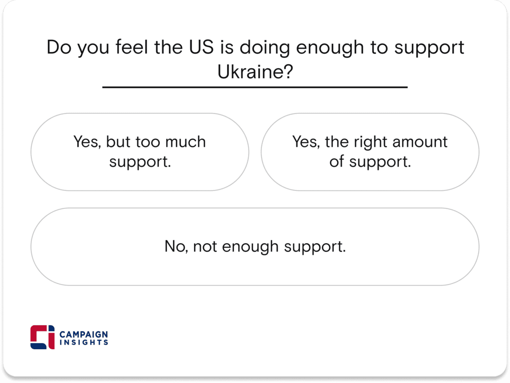 Do you feel the US is doing enough to support Ukraine?