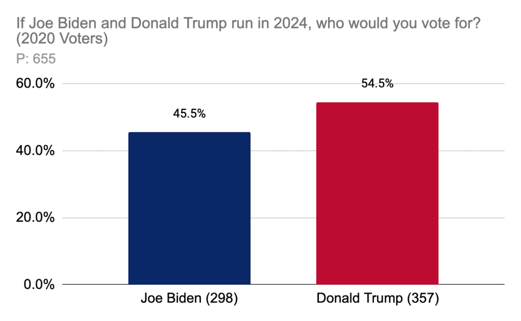 If Joe Biden and Donald Trump run in 2024 who would you vote for? (2020 Voters)